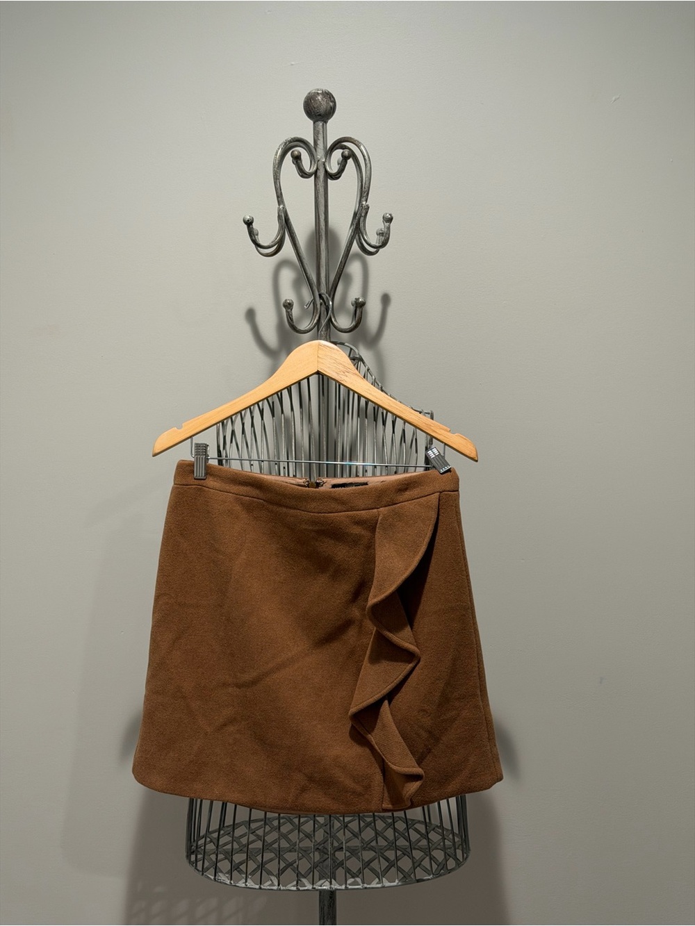 J. Crew Tan/ Camel Ruffle Mini Skirt